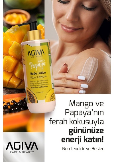 Mango & Papaya Agiva Care & Beauty Yoğun Nemlendirici Ve Besleyici Vücut Losyonu 500 Ml