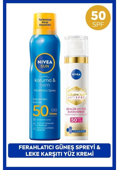 Spf50 Luminous630 Thiamidol Etkili Leke Karşıtı Gündüz Yüz Kremi 40ml Ve Güneş Koruyucu Sprey 200ml