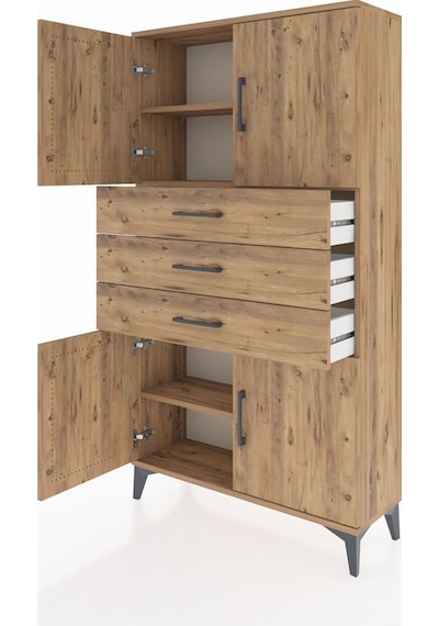 Arges Dolap 3 Raflı 3 Çekmeceli 4 Kapaklı 88x30x163 Çam-çam Atlas Çam Arges Dolap 3 Raflı 3 Çekmeceli 4 Kapaklı 88x30x163 Çam-çam Atlas Çam