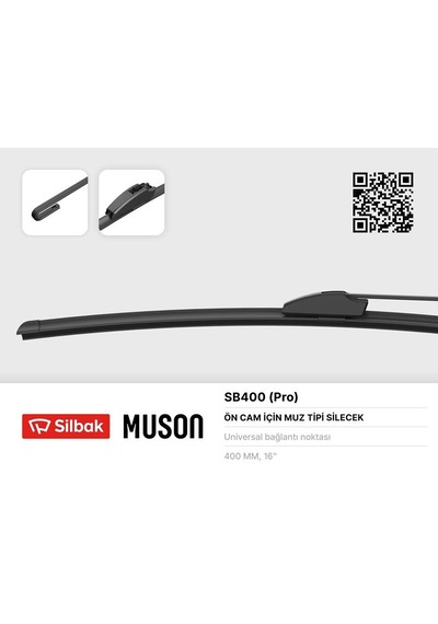 Sılbak Silecek Süpürgesi 400mm Muz Tipi Üniversal Sb400