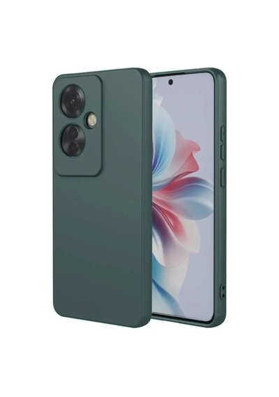 Oppo Reno 11f Uyumlu Kılıf First Silikon - Koyu Yeşil
