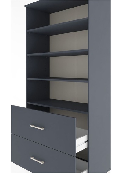 Hyperion Dolap 4 Raflı 2 Çekmeceli 88x44x195 Antrasit-antrasit Antrasit Hyperion Dolap 4 Raflı 2 Çekmeceli 88x44x195 Antrasit-antrasit Antrasit