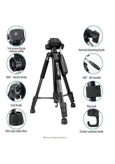 Q222 Profesyonel Tripod-monopod, Telefon Tutucu Ve Çanta li 152cm Maksimum Yükseklik