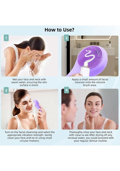 Tr Dochic Temizleme Ve Peeling İçin Yüz Fırçaları,su Geçirmez Ve Şarj Edilebilir Silikon Yüz Scrubber Exfoliator