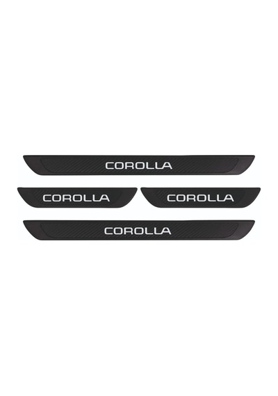Toyota 2019+ Corolla Old Karbon Kapı Eşiği 4 Parça Krom Yazılı