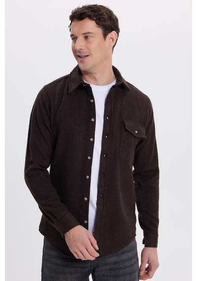 Tudors Erkek Slim Fit Tek Cep Kapaklı Düz Oduncu Spor Koyu Kahve Gömlek-41583 Koyu Kahve Tudors Erkek Slim Fit Tek Cep Kapaklı Düz Oduncu Spor Koyu Kahve Gömlek-41583 Koyu Kahve