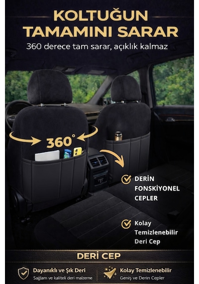 Lifos Hafif Ticari Serisi Koton Kumaş Oto Koltuk Kılıfı Tam Set Berlıngo-caddy-connect-courıer-doblo-dokker-partner Füme