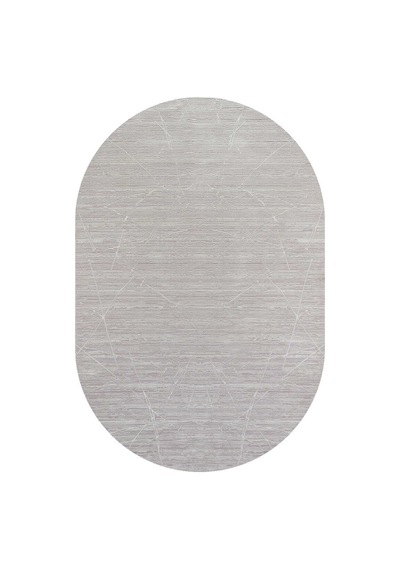 Parlak Saten Dokulu Poem Bambu Tuşe Modern Trend Oval Halı Pm09 Beyaz Kemik-krem