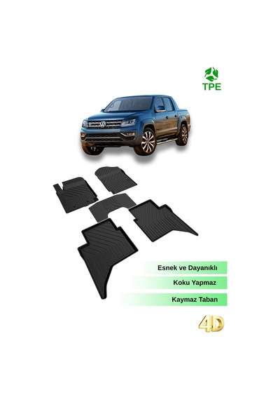 Hitaks Volkswagen Vw Amarok 2010 - 2022 Uyumlu 4d Havuzlu Oto Paspas