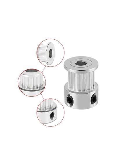 Koodmax 3 Adet Gt2 16x14 Diş 5mm Alüminyum Alaşım Dişli Senkron Zamanlama Kayışı Kasnağı