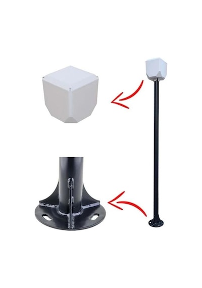 Electroon 2 Metre Metal Kamera Direk +küp Antrasit Fırın Boyalı