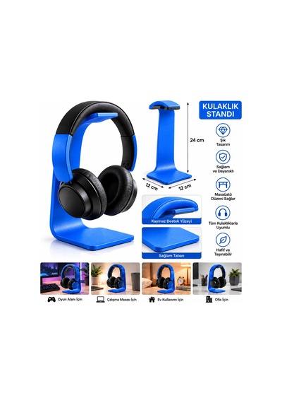 Kulaklık Standı 24 Cm Qtop Q-1559 Mavi