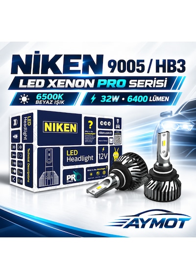Niken 9005 Hb3 Pro Serisi Led Xenon Far Ampulü 6500k Güçlü Beyaz Işık -