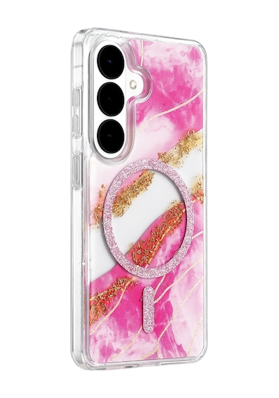 Onegif Samsung Galaxy S26 Lotus Simli Magsafe Kapak - Pembe - Pembe