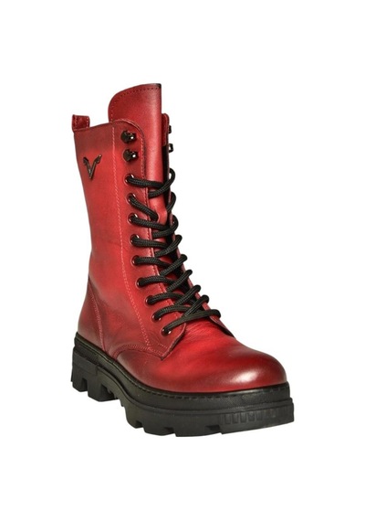 Fox Shoes V999049103 Kırmızı Hakiki Deri Kadın Postal Bot Kırmızı-hakiki Deri