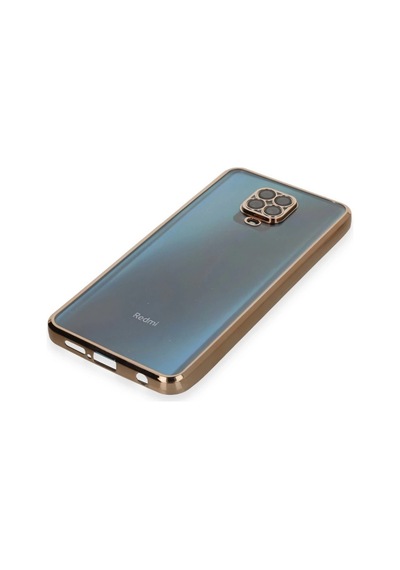 Xiaomi Redmi Note 9 Pro Kılıf Razer Lensli Silikon - Gold Düz Renkli