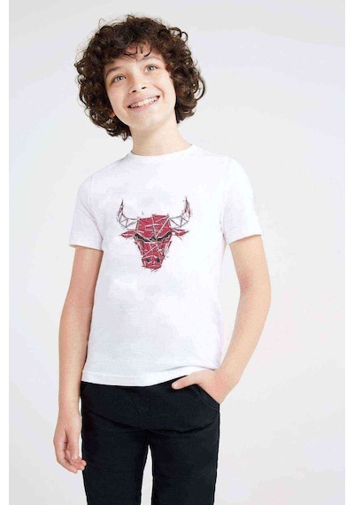 Tshirthane Chicago Baskılı Unisex Çocuk Beyaz T-Shirt
