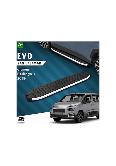 S-dizayn Citroen Berlingo 3 Evo Aluminyum Yan Basamak 203 Cm 2018 Üzeri