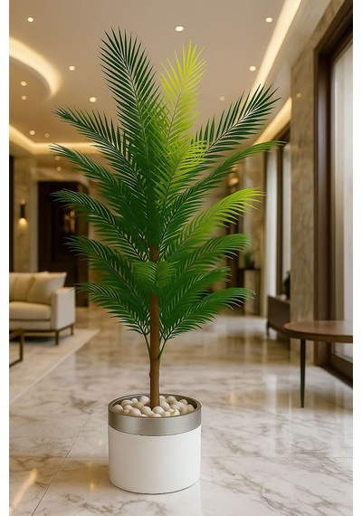 Yapay Areka Ağacı 150 Cm Lux Metal Saksı Dahildir Yeşil