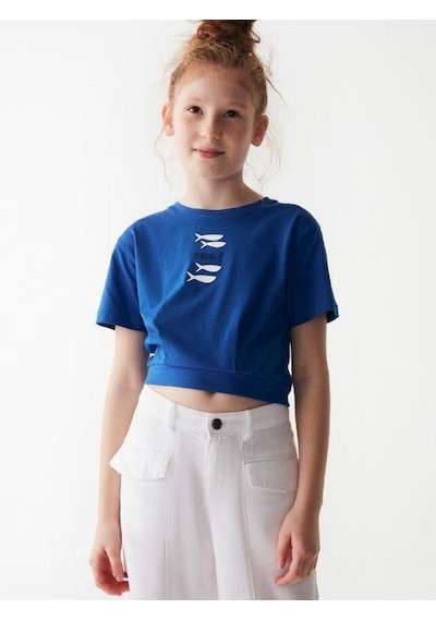 Nk Kids Kız Çocuk Yumuşak Dokulu Geniş Paçalı Cepli Pantolon-13840-beyaz Beyaz