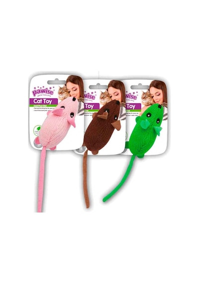 Pawise 20 x 4.5 CM Fare Kedi Oyuncağı Çok Renkli