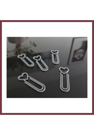 Storeşahin 3d Baskı Kalp Figürlü Ataç - 10lu Set - Gri Shn0720