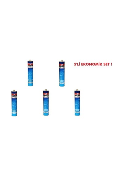 Dayson Pu Mastik Silikon Yapıştırıcı Siyah 280 Ml 5'li Ekonomik Set