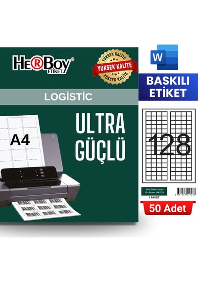 Herboy Hb-1723 17 X 23 Mm A4 Baskılı Laser Etiket 50 Adet