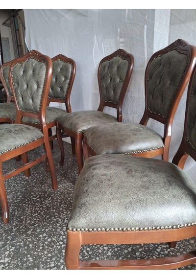 Sandalye Klasik 90613 Model Kayın Aslan Ayak Ceviz Nubuk Kumaş 6 Adet El Yapım Kahverengi Sandalye Klasik 90613 Model Kayın Aslan Ayak Ceviz Nubuk Kumaş 6 Adet El Yapım Kahverengi