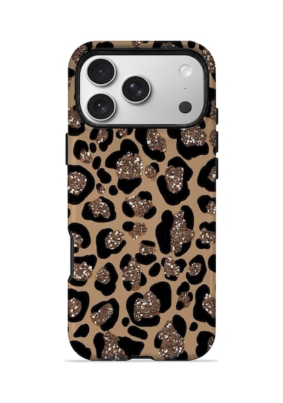 Velvoria Valestra Simli Leopar Apple iPhone Uyumlu 17 Pro Darbe Korumalı Kılıf Valestra Select - Simli Leopar