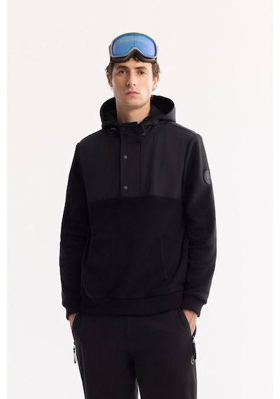Avva Erkek Siyah Kapüşonlu Soft Touch Polar Regular Fit Sweatshirt A52y1268