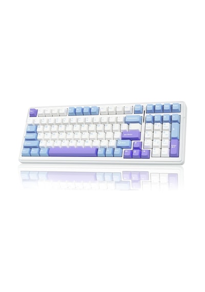 Aula F99 3 Modlu Rgb Hot Swap Mekanik Linear Graywood V3 Switch Kablosuz Makrolu Klavye Lila