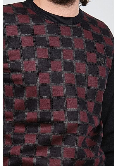 Pelikan Erkek Desenli Bisiklet Yaka Kazak 1577328 Bordo Bordo