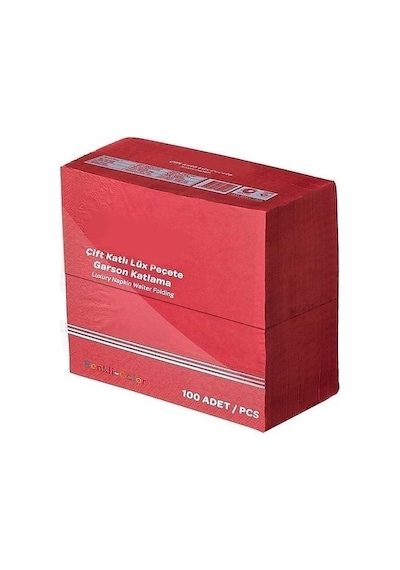 Omnipazar 33 x 33 CM 1/8 Garson Katlama Servis Peçetesi 100 Adet Kırmızı