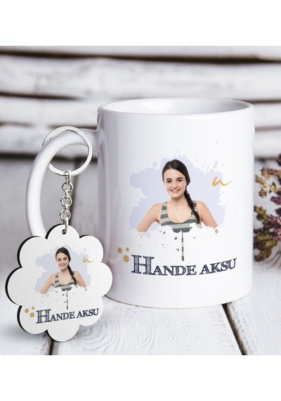 Kişiye Özel İsimli Fotoğraflı Beyaz Kupa Ve Anahtarlık Set N11.11660