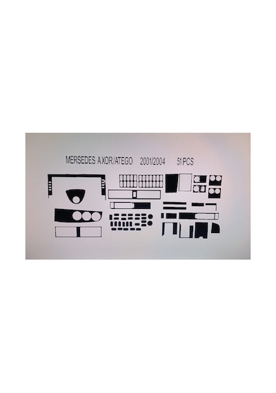 Mercedes Atego - Axor 2001-2004 51 Parça Torpido Kaplama Renk Kuş Gözü Maun