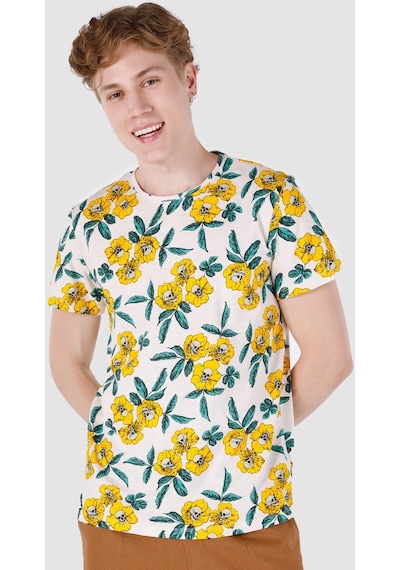 Colin's Colins Regular Fit Bisiklet Yaka Baskılı Beyaz Erkek Kısa Kol Tişört 001
