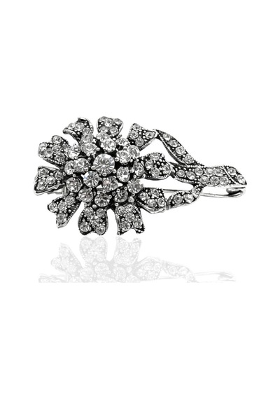 Oya Silver Çiçek Bahçesi Koleksiyonu- Gümüş Çiçek Broş Modelleri Brs01000 Beyaz