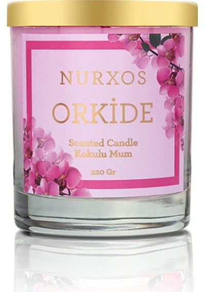 Nurxos 9683 Orkide Kutulu 2 Adet Kokulu Mum + Freshener Oda Spreyi