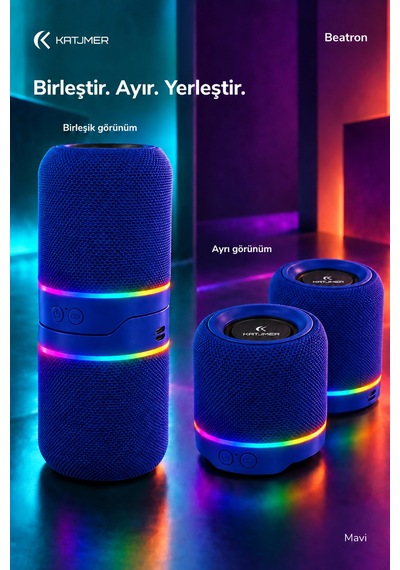 Spbtrn-001 Beatron Manyetik Ayrılabilir Bluetooth 5.4 Hoparlör 2 5 W, Tws, Tf Kart, Işıklı Mavi