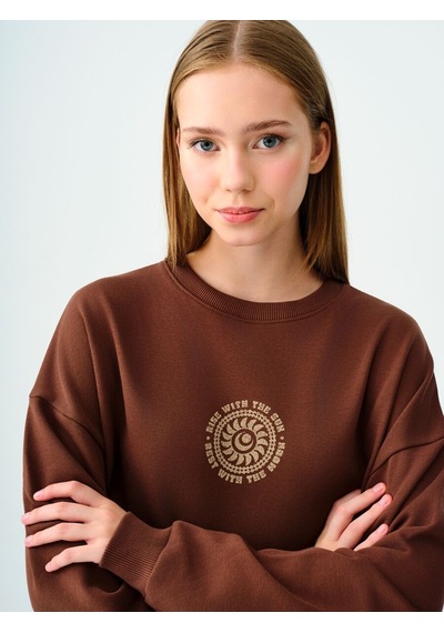 LOFT Oversize Kadın Sweatshirt Kahverengi