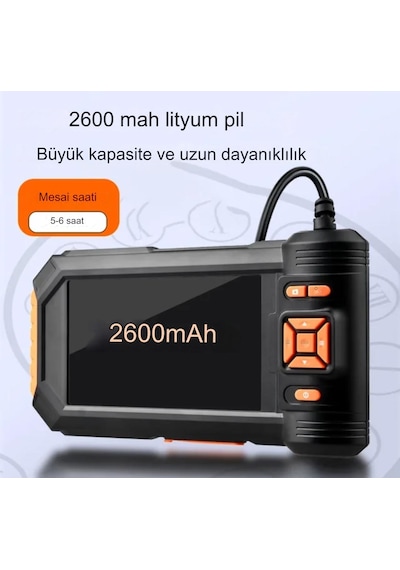 Ekranlı 3 Lesli 5 Metre Yılan Kamera Sert Kablo