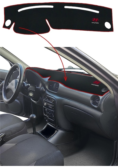 Hyundai Accent Yumurta Kasa Uyumlu Nakışlı Torpido Kaplama Koruma Halısı Örtüsü (1996-2000)