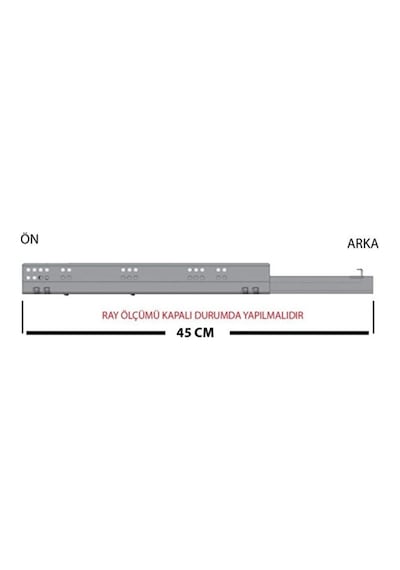Blum Tandem Tek Açılım Ray 45 Cm Alüminyum
