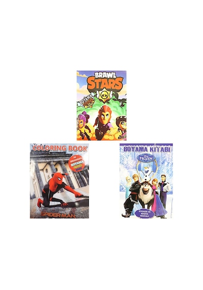 Brawl Stars - Spider Man - Frozen 3 Adet Boyama Kitabı