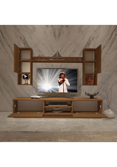 Decoraktiv Eko 5dab Mdf Dvd Tv Ünitesi Tv Sehpası Ceviz
