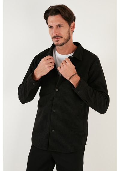 Buratti Fitilli Çıtçıtlı Relaxed Fit Erkek Gömlek 5905510 Siyah