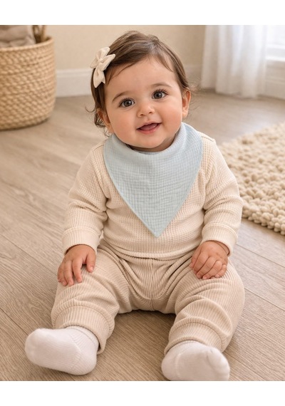 Enhitbaby 5 Adet Sıvı Geçirmez Müslin Fular Önlük Set,%100 Pamuk, Yıkanabilir Çok Renkli