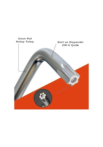 Orret Home 9 Parça 120 Mm Tork Alyan Takımı Yıldız Alyan Seti, Uzun Alyan Anahtar Seti, Profesyonel Tamir Ve Montaj Alyan Anahtar Takımı
