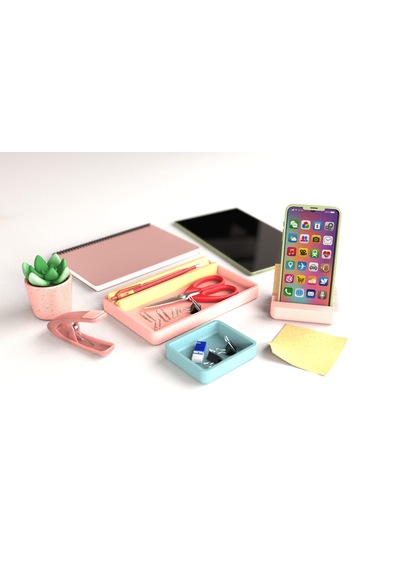 Tıdy Stack - Desk Organizer Modern Tasarımlı Çok Amaçlı Masaüstü Organizer Çok Renkli